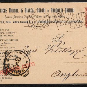 ag0954 - CARTOLINA D'EPOCA - Genova Città - Fabbriche Riunite di Biacca Colori