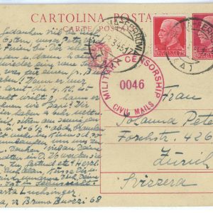 P2497 - ITALIA LUOGOTENENZA, CARTOLINA POSTALE REGNO, C81 PIU' ct.75 IMPERIALE