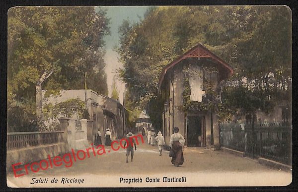 ah9966 - CARTOLINA D'EPOCA - Riccione Città - Proprietà Conte Martinelli