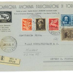 P2502 - ITALIA LUOGOTENENZA , MISTA REGNO LUOGOTENENZA 23.3.1946