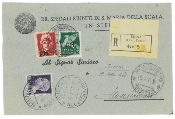 P2504 - ITALIA LUOGOTENENZA , CARTOLINA RACCOMANDATA, 6.4.1946,