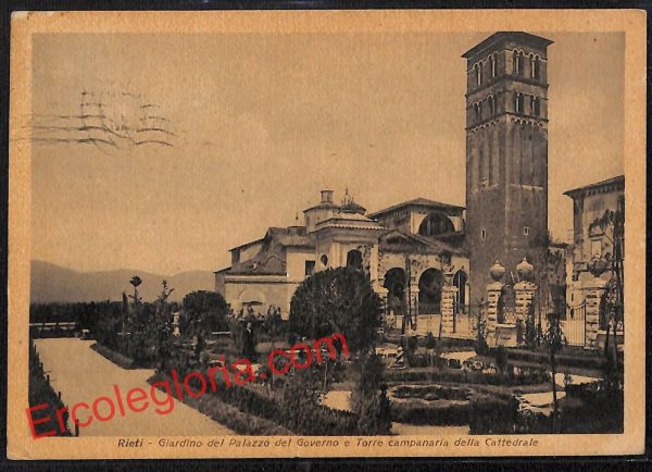 ai0422 - CARTOLINA D'EPOCA - Rieti Città - Torre Campanaria della Cattedrale