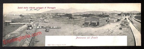 ag7085 - CARTOLINA D'EPOCA DOPPIA - Lucca Provincia - Viareggio - immagine 2