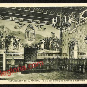 ai4831 - CARTOLINA D'EPOCA - San Marino - Sala del Consiglio Grande e Generale