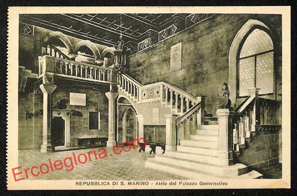 ai4832 - CARTOLINA D'EPOCA - San Marino - Atrio del Palazzo Governativo