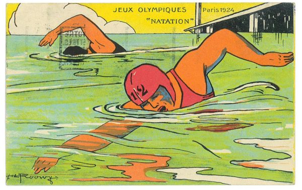 P3452 - FRANCE 1924 PARIS OLYMPIC GAMES. BEAUTIFUL POST CARD, SWIMMING.