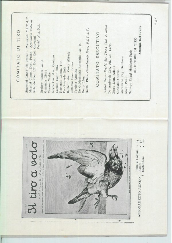 SAN REMO 1935: PROGRAMMA C.O.N.I. TIRO VOLO / PICCIONE - immagine 5