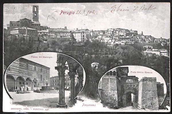 aa9931 - CARTOLINA  D'EPOCA - Perugia Città - Palazzo Municipio  1902