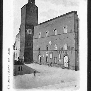 ae0005 - CARTOLINA  D'EPOCA - Arezzo Città - Palazzo Comunale  1909