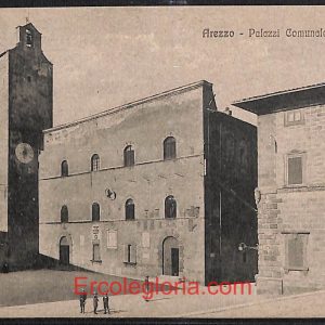 ae0006 - CARTOLINA  D'EPOCA - Arezzo Città - Palazzo Comunale  e Vescovile