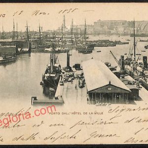 ag0969 - CARTOLINA D'EPOCA - Genova Città - Porto dall' Hotel de la Ville  1898