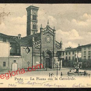 ah9012 - CARTOLINA D'EPOCA - Prato Città - La Piazza con la Cattedrale
