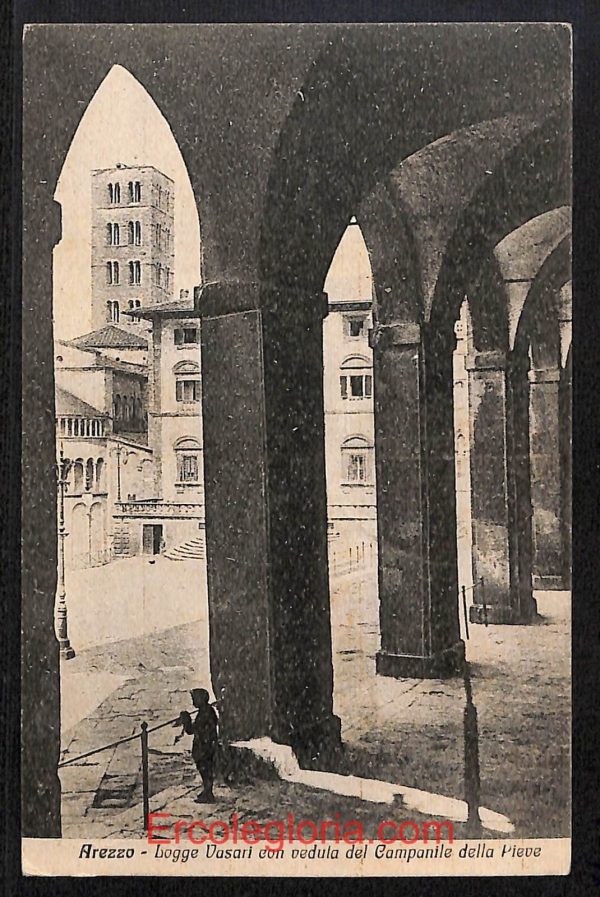 ae0017 - CARTOLINA  D'EPOCA - Arezzo Città - Veduta del Campanile della Pieve