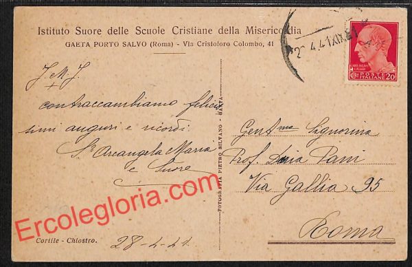 ag5804 - CARTOLINA D'EPOCA - Latina Provincia - Gaeta  1941 - immagine 2