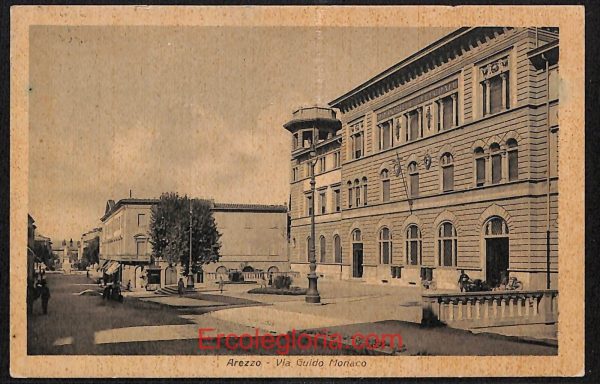 ae0023 - CARTOLINA  D'EPOCA - Arezzo Città - Via Guido Monaco  1929