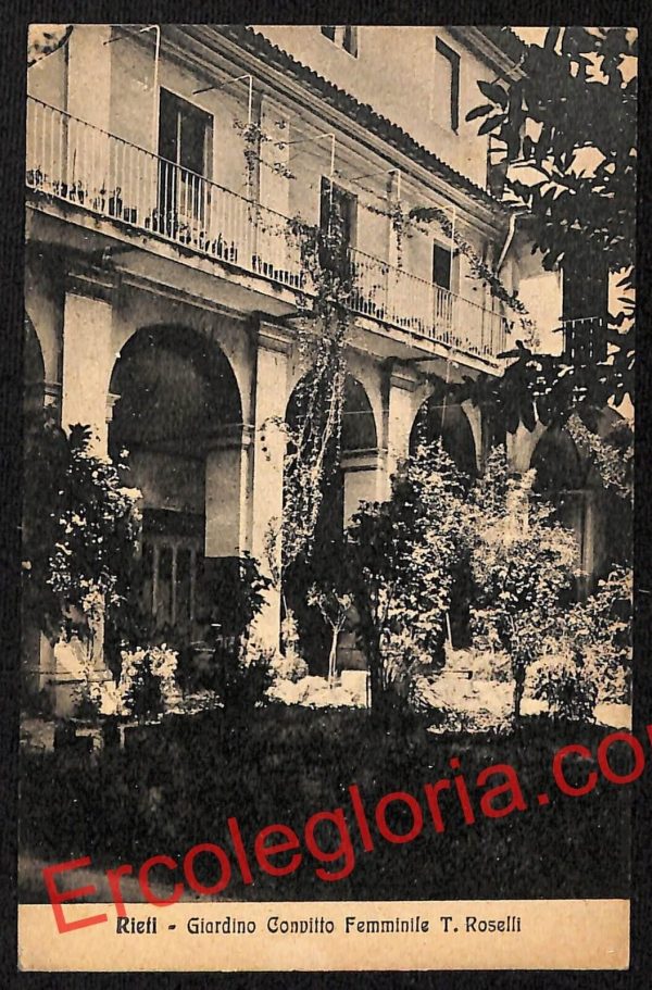 ai0428 - CARTOLINA D'EPOCA - Rieti - Giardino Convitto Femminile T. Roselli