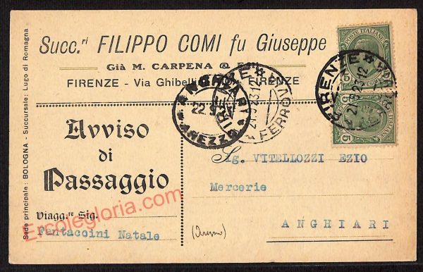 ae6982 - CARTOLINA D'EPOCA - Firenze Città - Filippo Comi fu Giuseppe  1923