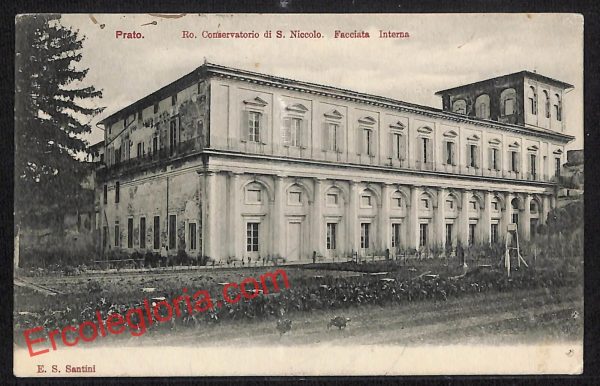 ah9040 - CARTOLINA D'EPOCA - Prato Città - R. Conservatorio di S. Nicolò