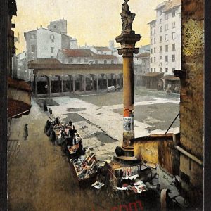 ae6989 - CARTOLINA D'EPOCA - Firenze Città - La Piazza  ''Mercato Vecchio''