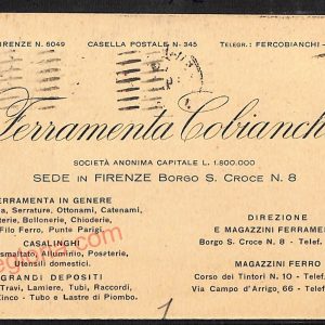 ae6724 - CARTOLINA D'EPOCA - Firenze Città - Ferramenta Cobianchi