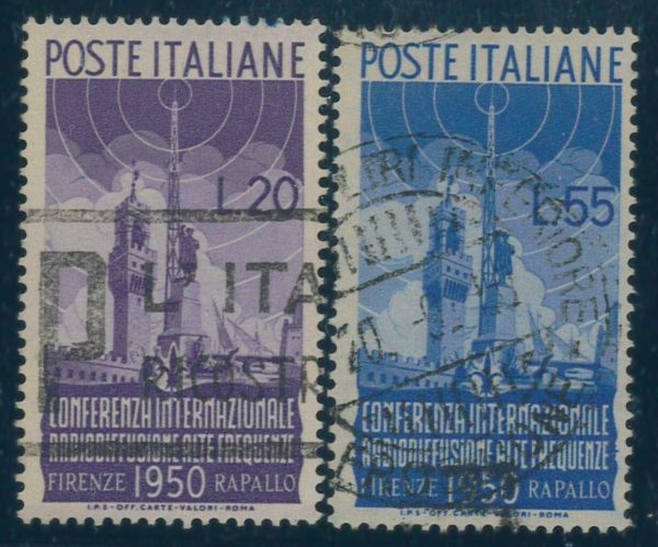 P3824 - ITALIA REPUBBLICA , RADIODIFUSIONE, UN. 623/4 LEGGERMENTE USATI.
