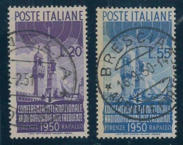 P3824 - ITALIA REPUBBLICA , RADIODIFUSIONE, UN. 623/4 LEGGERMENTE USATI.