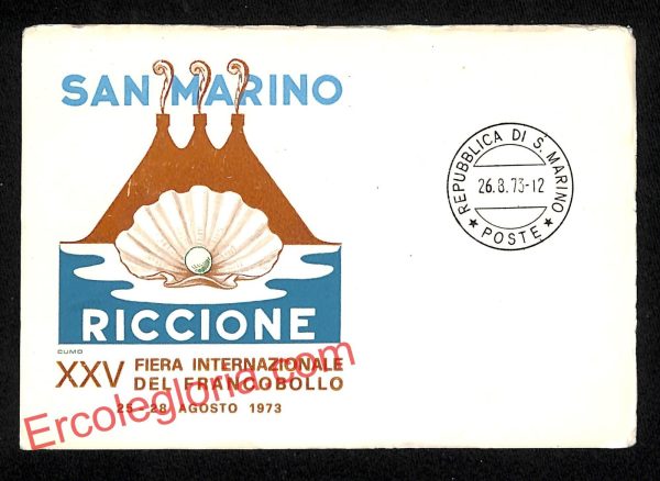 ai4696 - CARTOLINA D'EPOCA - San Marino - XXV Fiera del Francobollo