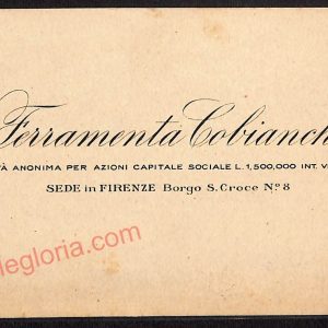 ae6728 - CARTOLINA D'EPOCA - Firenze Città - Ferramenta Cobianchi