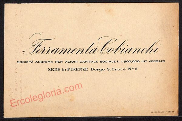 ae6728 - CARTOLINA D'EPOCA - Firenze Città - Ferramenta Cobianchi
