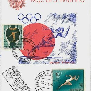 32799 - SAN MARINO - POSTAL HISTORY - MAXIMUM CARD 1964 Olympic Games: running