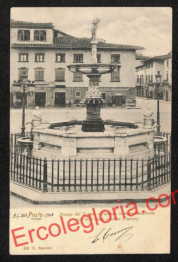 ah9052 - CARTOLINA D'EPOCA - Prato Città - Piazza del Duomo