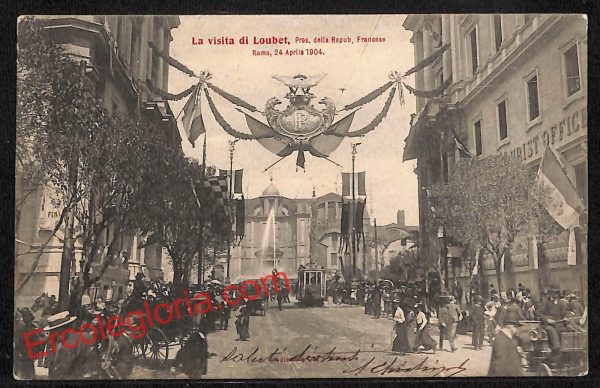 ai0971 - CARTOLINA D'EPOCA - Roma Città - La Visita di Loubet