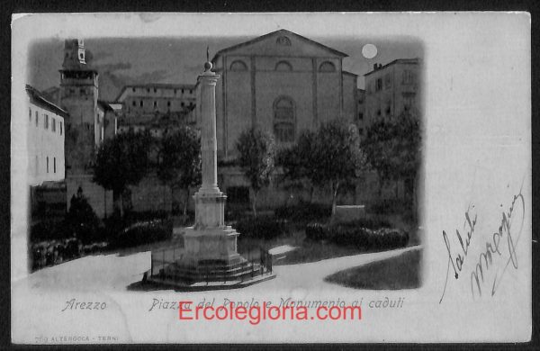 ae0042 - CARTOLINA  D'EPOCA - Arezzo Città - Piazza  del Popolo  1901