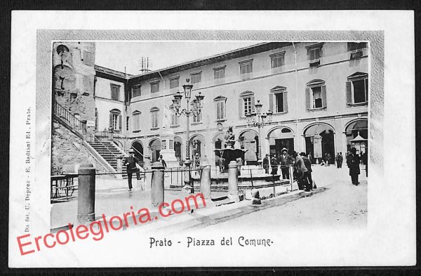 ah9056 - CARTOLINA D'EPOCA - Prato Città - Piazza del Comune