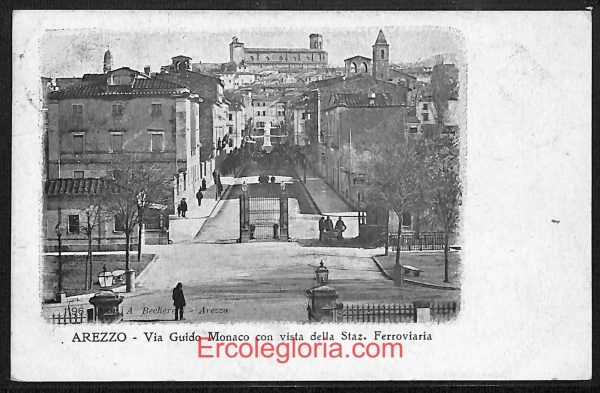 ae0043 - CARTOLINA  D'EPOCA - Arezzo Città - Via Guido Monaco  1908