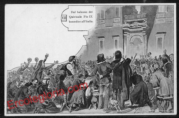 ai0982 - CARTOLINA D'EPOCA - Roma Città - Dal balcone del Quirinale Pio IX