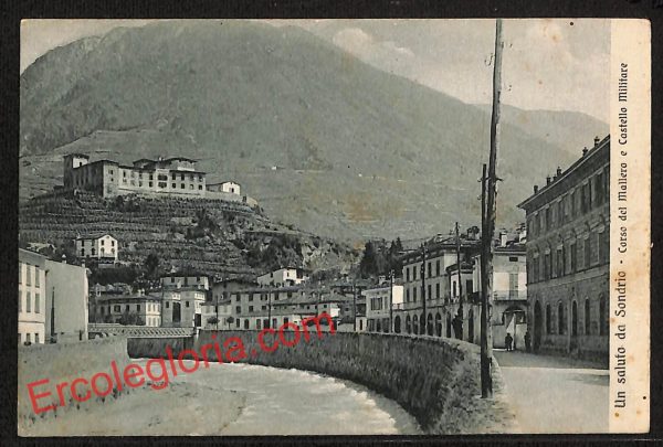 ai6727 - CARTOLINA D' EPOCA - Sondrio Città - Corso del Mallero