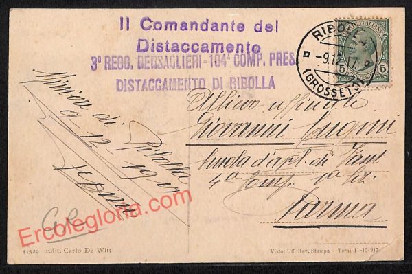 ag2482 - CARTOLINA D'EPOCA - Grosseto Provincia - Orbetello  1917 - immagine 2