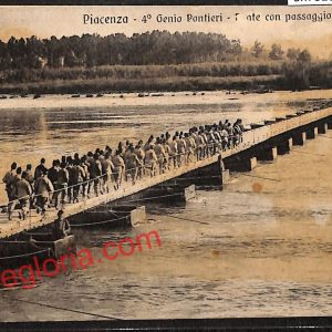 ah7528 - CARTOLINA D'EPOCA - Piacenza Città - Ponte con passaggio di Truppe