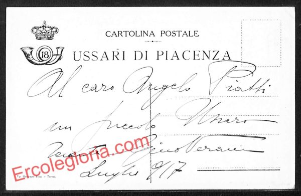 ah7531 - CARTOLINA D'EPOCA - Piacenza Città - Ussari di Piacenza - immagine 2