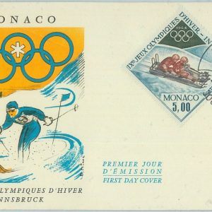 68009 - MONACO  - POSTAL HISTORY - INSBRUCK 1964 WINTER Olympic Games  FDC cover