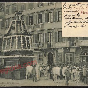 ae7021 - CARTOLINA D'EPOCA - Firenze Città - Il Carro del Sabato Santo  1900