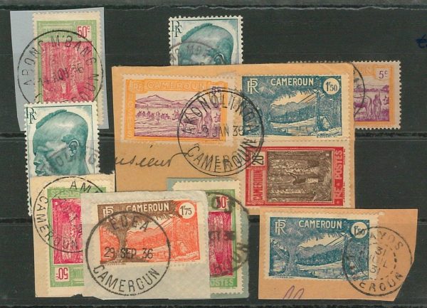 44764 - CAMEROON - POSTAL HISTORY: Small lot of used stamps with nice POSTMARKS