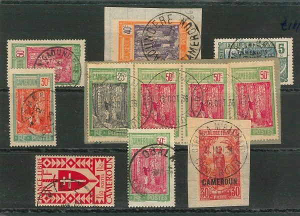 44759 - CAMEROON - POSTAL HISTORY: Small lot of used stamps with nice POSTMARKS