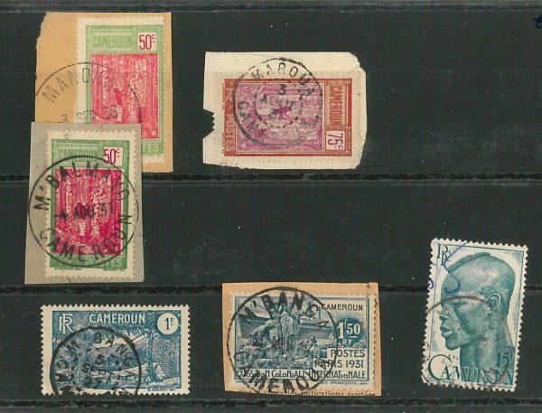 44757 - CAMEROON - POSTAL HISTORY: Small lot of used stamps with nice POSTMARKS
