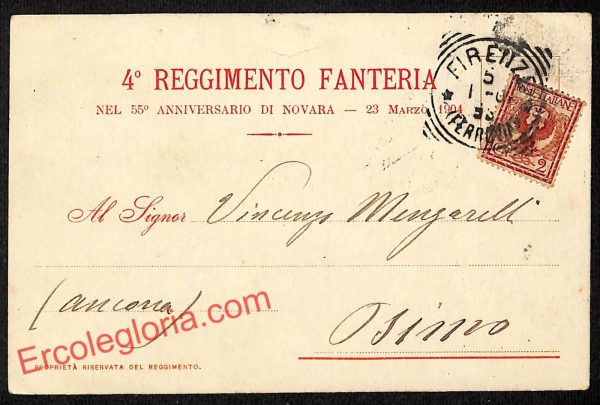 ah3897 - CARTOLINA D'EPOCA - Novara Città - 4° Reggimento Fanteria - immagine 2