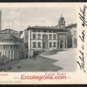 ae0068 - CARTOLINA  D'EPOCA - Arezzo  Città - Piazza Vasari  1903