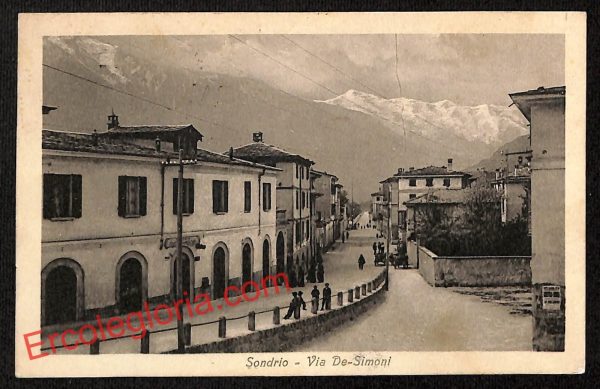 ai6745 - CARTOLINA D' EPOCA - Sondrio Città - Via De-Simoni