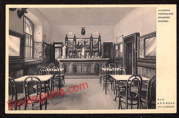 ai6746 - CARTOLINA D' EPOCA - Sondrio Città - Albergo Ristorante Stazione