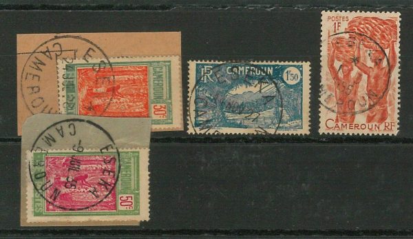 44775  - CAMEROON - POSTAL HISTORY: Small lot of used stamps with nice POSTMARKS